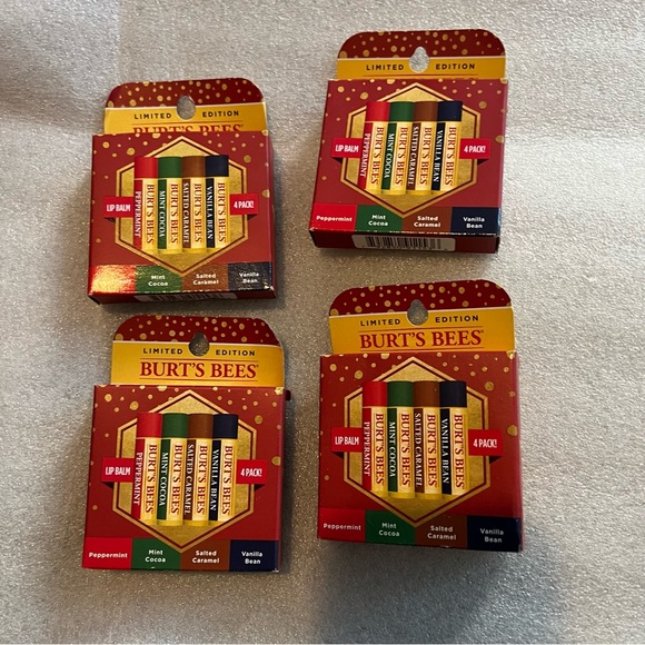 Burt's Bees limited edition 4 Lip Balms Stocking Stuffers Products,(4 Pack) - Picture 4 of 5